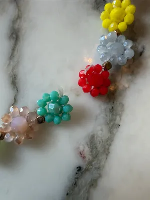 NWT Persimmon Colorful Beaded Flower Necklace AS IS Needs Restringing thumbnail 2