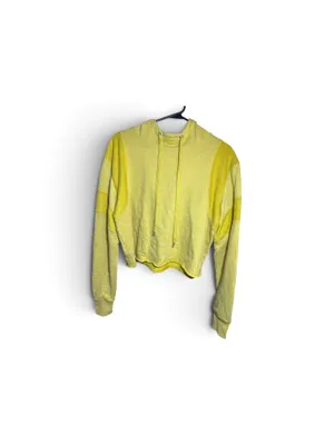 Lorna Jane Acid Yellow Marl Studio Pullover Hoodie Hooded Drawstring Logo Size Small thumbnail 2