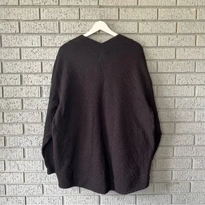 Lululemon Rippled V-Neck Pullover Black Size 10 Oversized Yoga Gym Workout Comfy thumbnail 7