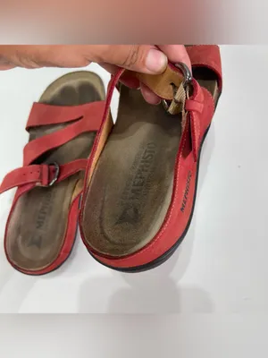 Mephisto Red Leather Buckle Slide Cork Sandals Women 6.5 EU 37 Casual Comfort thumbnail 5