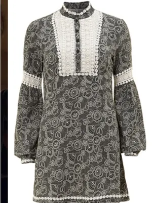 Free people boho floral lace midi dress long sleeve size 6 thumbnail 6