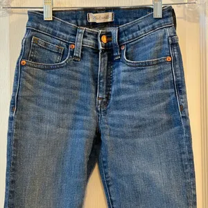 Madewell 9‎ High Rise Skinny Crop Jeans Size 23 Raw Hem Blue Denim thumbnail 7