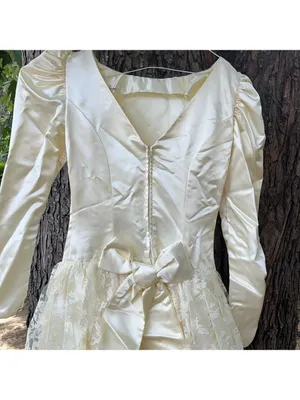 Vintage 50s Wedding Dress Ivory Lace Satin thumbnail 4