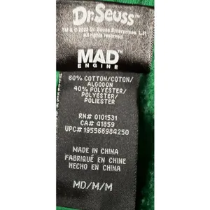 The Grinch Dr Seuss Mad Engine Green Red Christmas Sweatpants Size M thumbnail 4