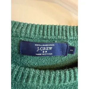 J Crew Green Lambswool Crewneck Pullover Sweater Size‎ S thumbnail 2