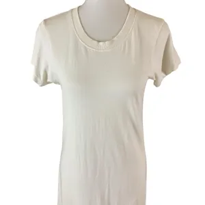 L Space Ivory Short Sleeve Maxi‎ T Shirt Dress With Slit S/M thumbnail 3