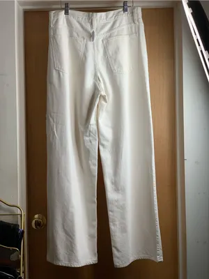Madewell Cream High-Rise SuperWide-Leg Jeans with Button-Front Size-29 Quiet Lux thumbnail 5