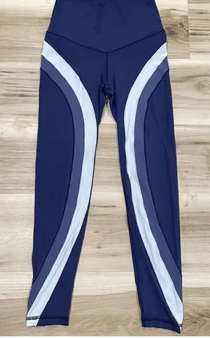 Aerie Chill Play Move Blue and White Leggings Women’s Small thumbnail 1