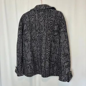 Jones New York Gray Snakeskin Wool Blend Button Front Coat Edgy Womens XL thumbnail 7