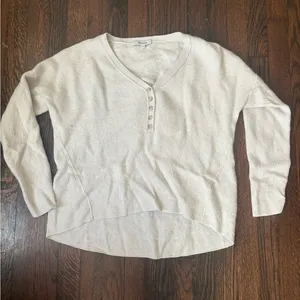 Madewell women’s oversized asherton waffle henley sweater thumbnail 1