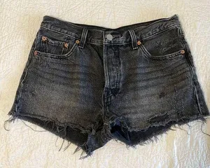 Levi's Distressed Black  Shorts thumbnail 1