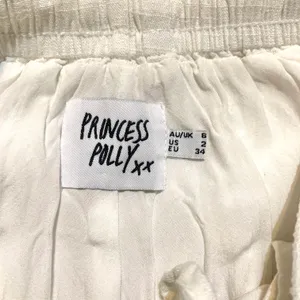 Princess Polly White Linen Blend Wide Leg Elastic Waist Pull On Lined Pants thumbnail 5