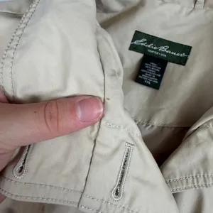 Eddie Bauer tan button down pocket collared lined split sleeve trench coat XXL thumbnail 8