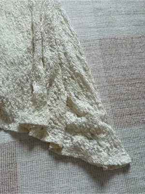 Abercrombie & Fitch Cream Lace Asymmetrical Handkerchief Hem Dress Small NWOT thumbnail 2