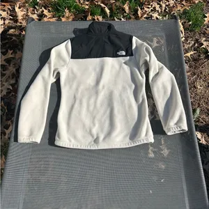 Womens The North Face quarter zip Ladies Fleece Jacket‎ Black White size small thumbnail 7