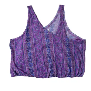 Free People We the Free Your Twisted Tee Printed Tank V-neck; elastic waist M thumbnail 5