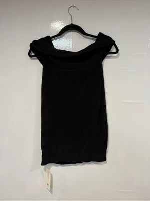 Black Ribbed Off-Shoulder Women’s Sweater thumbnail 4