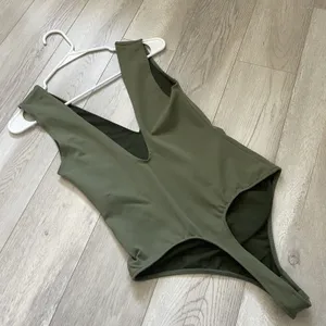 Free People Bodysuit keep it sleek duo seamless plunge womens Green small party thumbnail 6