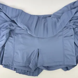 Gold Hinge Pleated Tennis Skirt Skort Periwinkle Blue Women M Pickleball Preppy thumbnail 4