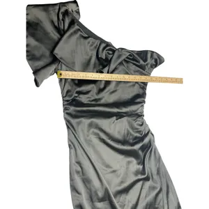 Maggy London One Shoulder Ruffel Top Cocktail Dress Size 6, Olive Green thumbnail 5