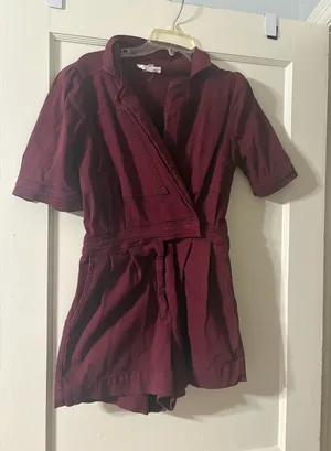 Day + Moon Romper Maroon Red thumbnail 1