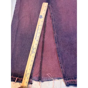 BDG Denim Maxi Skirt Mauve Berry Wash High Waist Front Slit Raw Hem XS thumbnail 5