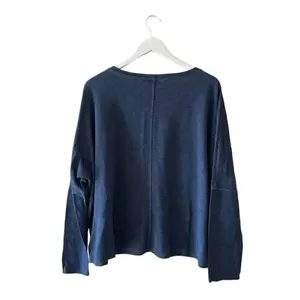 H by Bordeaux Blue Navy Soft Boat Neck Dolman Long Sleeves SZ L thumbnail 2