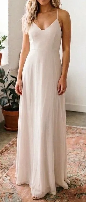Show Me Your Mumu Godshaw Goddess Lace Up Maxi Dress Tan Large Bridal thumbnail 1
