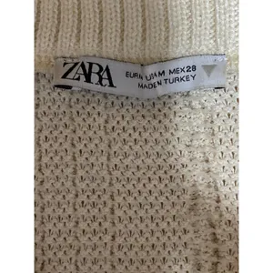 Zara Women's Cream Cable Knit Short Sleeve Button Down Sweater Crop Top Size M thumbnail 5