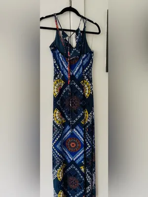 Grevercute from The Buckle blue Bodycon printed maxi in blue size medium thumbnail 4