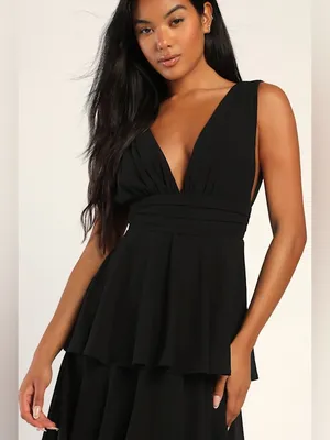 LULU’S Amazing Evening Black Tiered Maxi Dress thumbnail 5