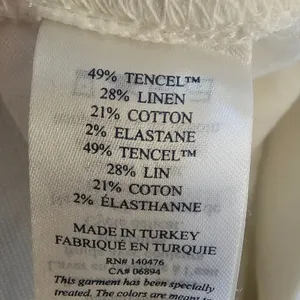 Faherty‎ Womens White Arlie Day Linen Blend Pants Medium thumbnail 4