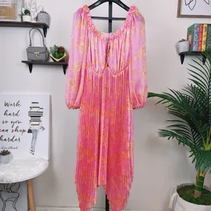 Keepsake the Label One Touch Candy Blossom Pink Floral Pleated Asymmetrical Midi thumbnail 2