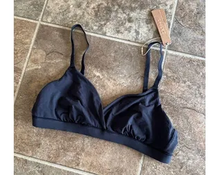Skims Fits Everybody Crossover Bralette Onyx Size Small thumbnail 3