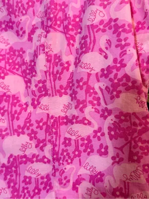 Vintage Lilly Pulitzer White Tag Pink Flamingo Dot Print Logo Mini Dress H2F thumbnail 4