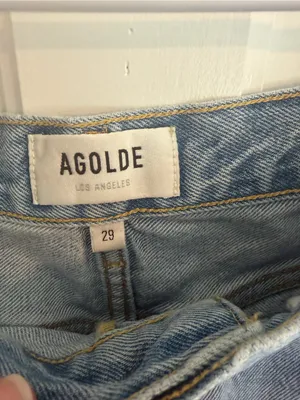 AGOLDE Parker‎ Denim Shorts Size 29 High Rise Distressed Raw Hem Button Fly thumbnail 8