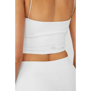 Alo Yoga Goddess Ribbed Bandeau Top White XS NWT SOLD OUT thumbnail 4