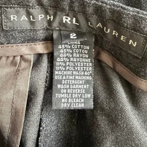 Ralph Lauren Black Slim Ankle Trousers Size 2 Waist-Tabs Minimalist Corporate thumbnail 5