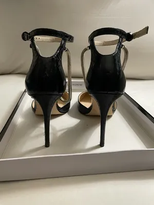 Nine West Black Terasa Pointed-Toe Ankle-Strap & Silver Accents Strap Heels 6.5 thumbnail 5