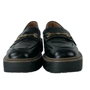 Sam Edelman Laurs Black Leather Chunky Lug Sole Slip On Platform Loafer Shoes 10 thumbnail 2
