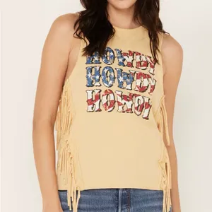 Rock and Roll Denim Women's Howdy Fringe Graphic Tank Size L thumbnail 2