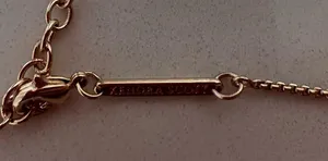 Kendra Scott Leanor Rose Gold Chain Dichroic Glass Rainbow Bar Pendant Necklace thumbnail 9