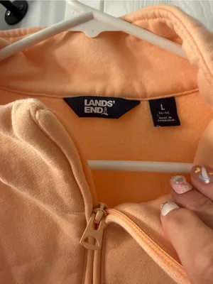 Land’s End Cozy Quarter-Zip Pullover Sweater in Peach thumbnail 2