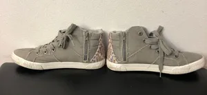 Blowfish Womens size 8 Malibu Hi Top Sneakers Gray Zip Boho Shoes Boho thumbnail 7