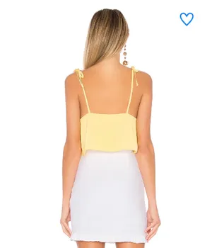 Superdown Melody Tie Cami Tank Top Yellow thumbnail 4