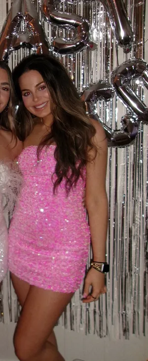 Size 6 Premium Velvet Sequin Bandeau Mini Dress thumbnail 1