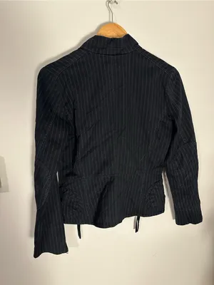 Banana Republic Y2K moto blazer jacket navy small thumbnail 6