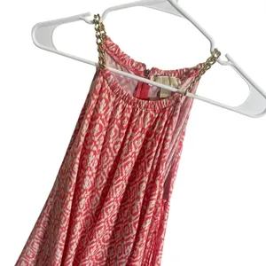 Michael Kors Small Red/White Patterned Maxi Dress Chain‎ Straps thumbnail 3