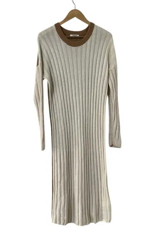 MADEWELL Wool Long Sleeve Two Tone Midi Sweater Dress thumbnail 7