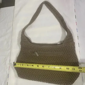 The Sak Original Crocheted Shoulder Bag Brown Knit Hobo Purse thumbnail 2
